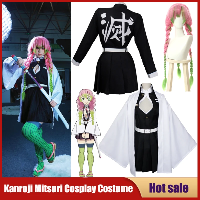 Anime Cosplay Demon Slayer - Disfraz de Anime Kanroji Mitsuri, Kimetsu