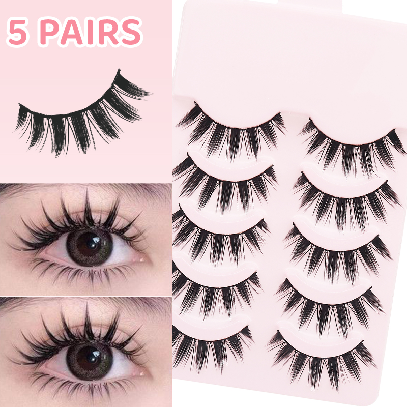 Anime Cosplay Lashes - DINGSEN 5 Pares de Pestañas Postizas,