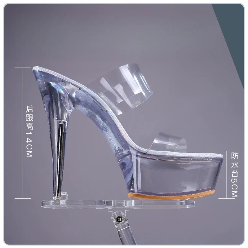 Anime Cosplay Events 2026 - Zapatos de Tacón Alto Transparentes y