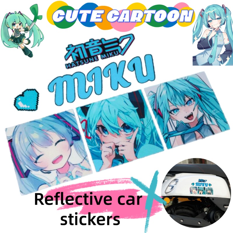 Anime Cosplay Cute - Nuevas Pegatinas Reflectantes Creativas de Hatsune