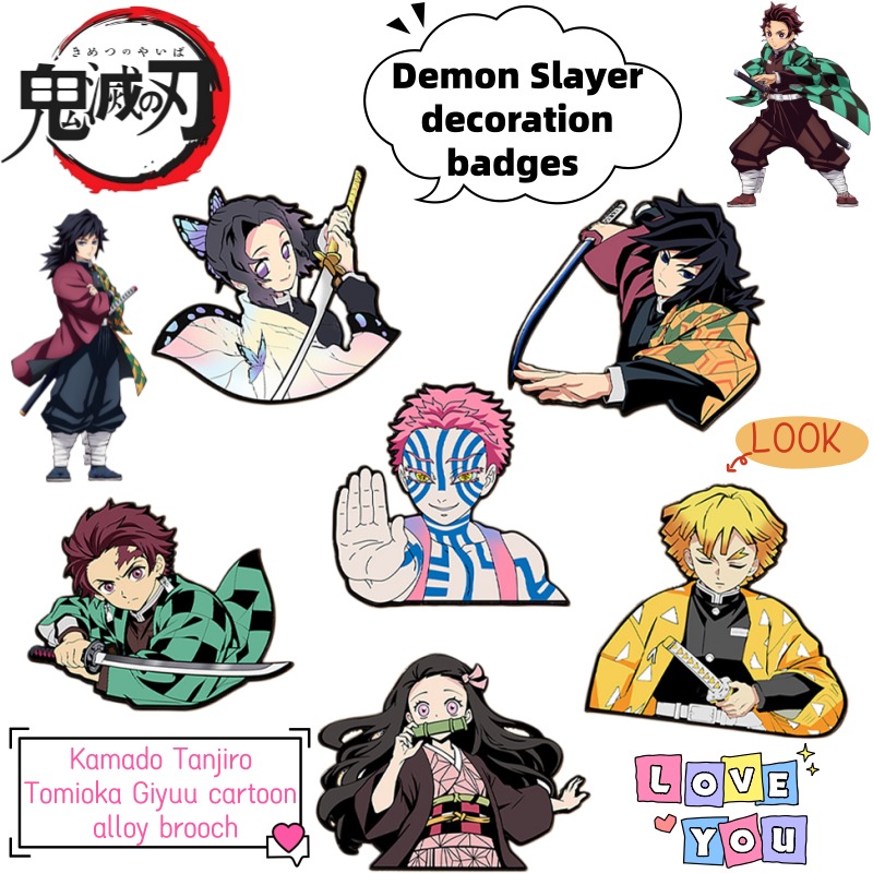 Anime Cosplay Demon Slayer - Pins de aleación de dibujos animados