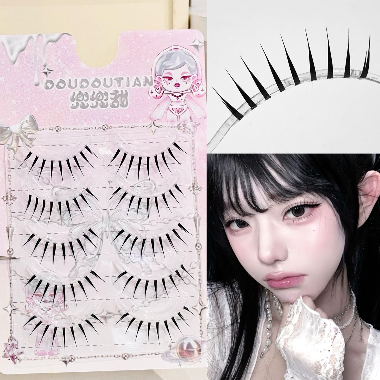 Anime Cosplay Lashes - Pestañas Postizas Doudoutian con Aspecto Húmedo,