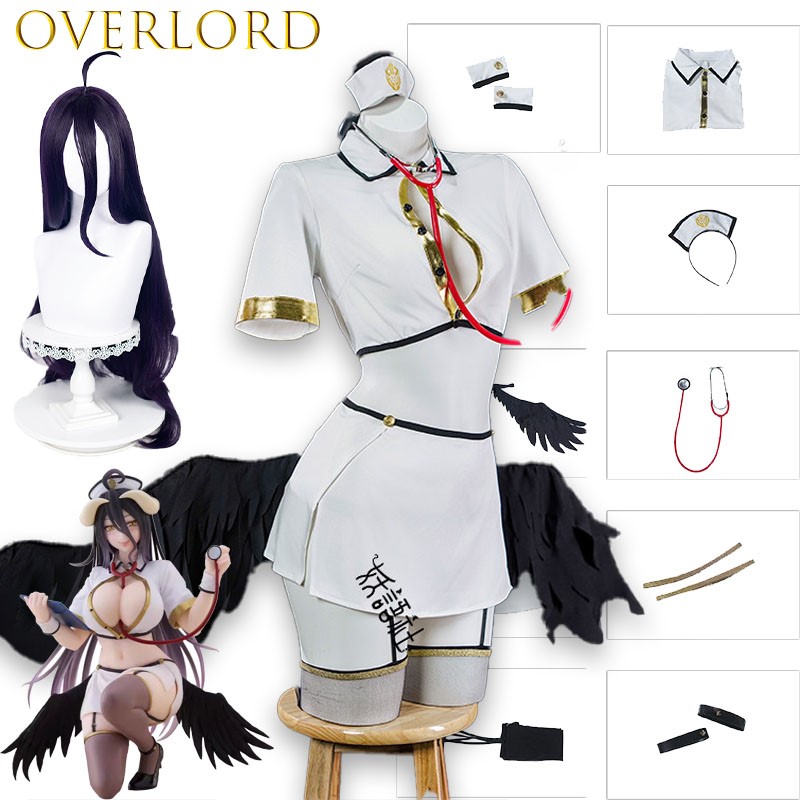 Anime Cosplay Albedo - Disfraz de cosplay de enfermera Albedo