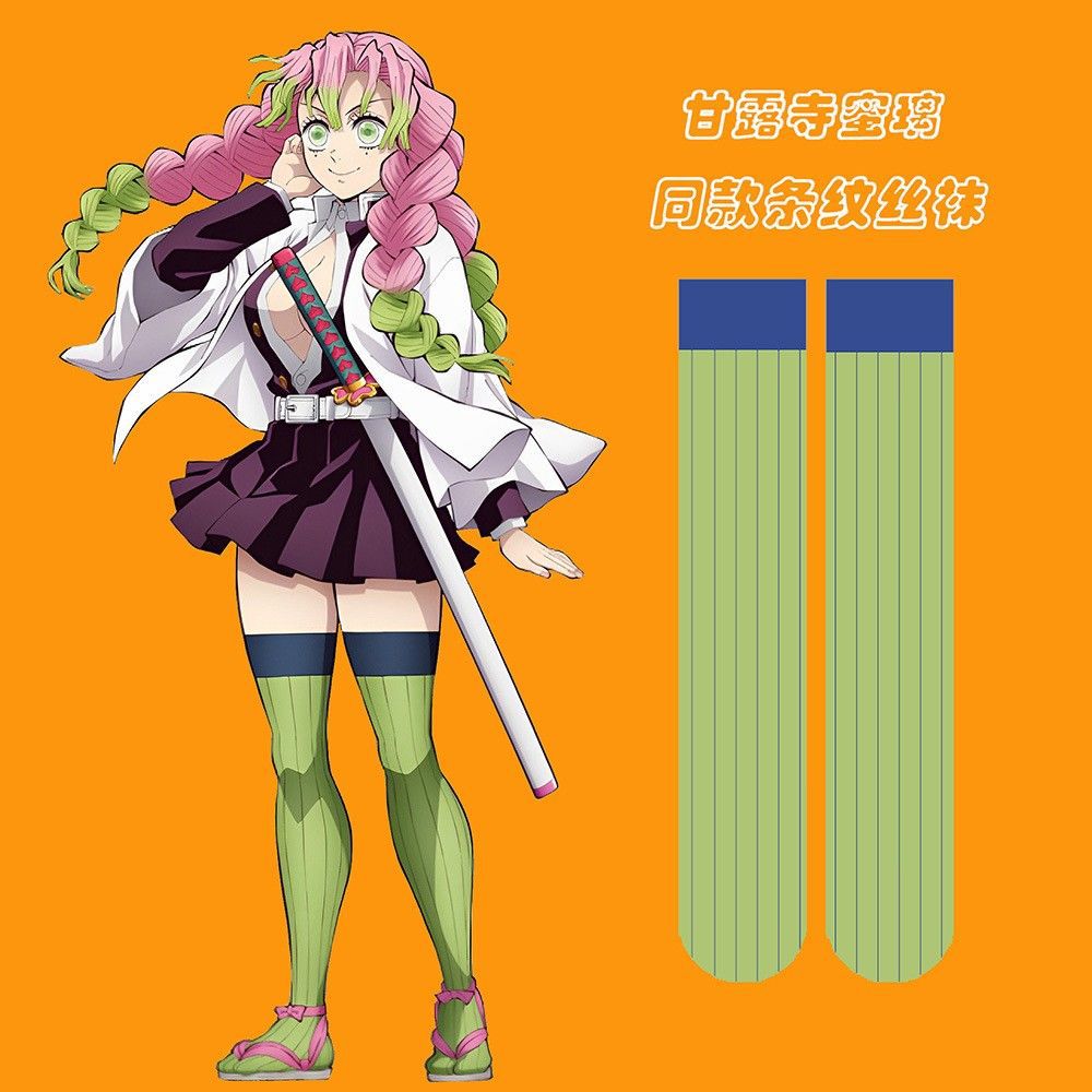 Anime Cosplay Demon Slayer - Calcetines hasta la rodilla para Cosplay