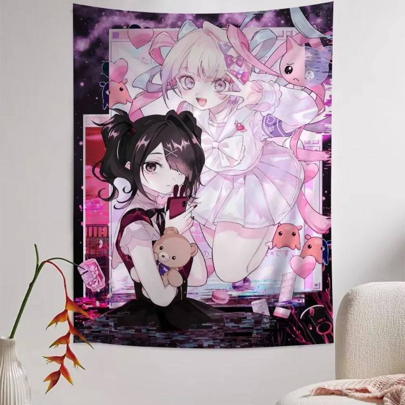 VIKAMA Tapiz de Anime Rosa con - Anime Cosplay Girl Photo reseña y precio