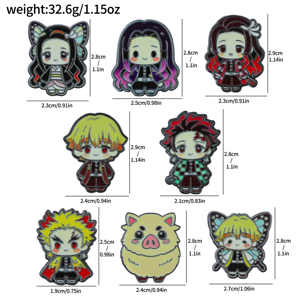Set de 8 pines esmaltados de a - Anime Cosplay Demon Slayer reseña y precio