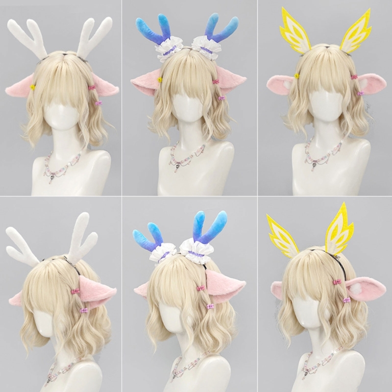 Diadema con orejas ciervo felp - Anime Cosplay Girl Photo reseña y precio