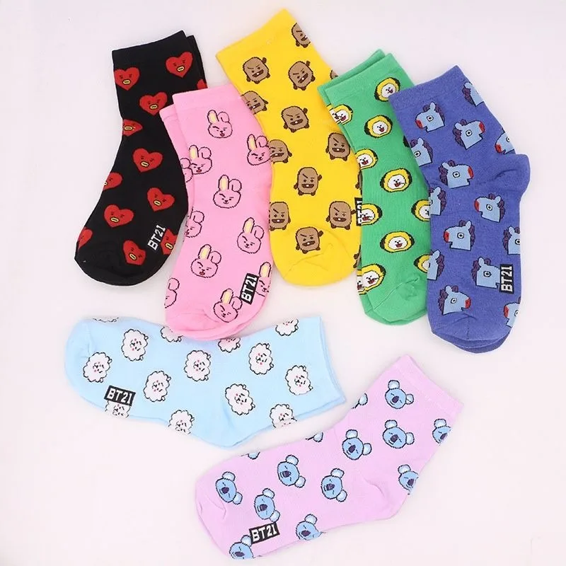 Calcetines Kawaii BT21 de dibu - Cosplay Korean Anime reseña y precio