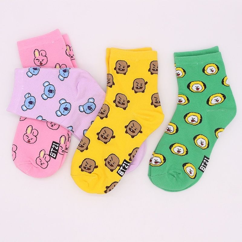 Calcetines Kawaii BT21 de dibu - Cosplay Korean Anime reseña y precio