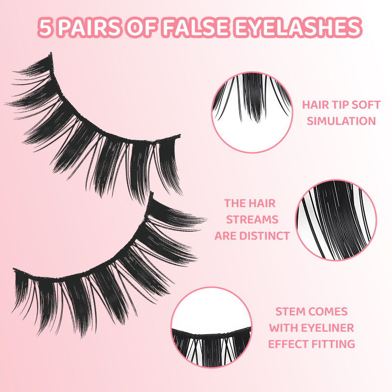 DINGSEN 5 Pares de Pestañas Po - Anime Cosplay Lashes reseña y precio
