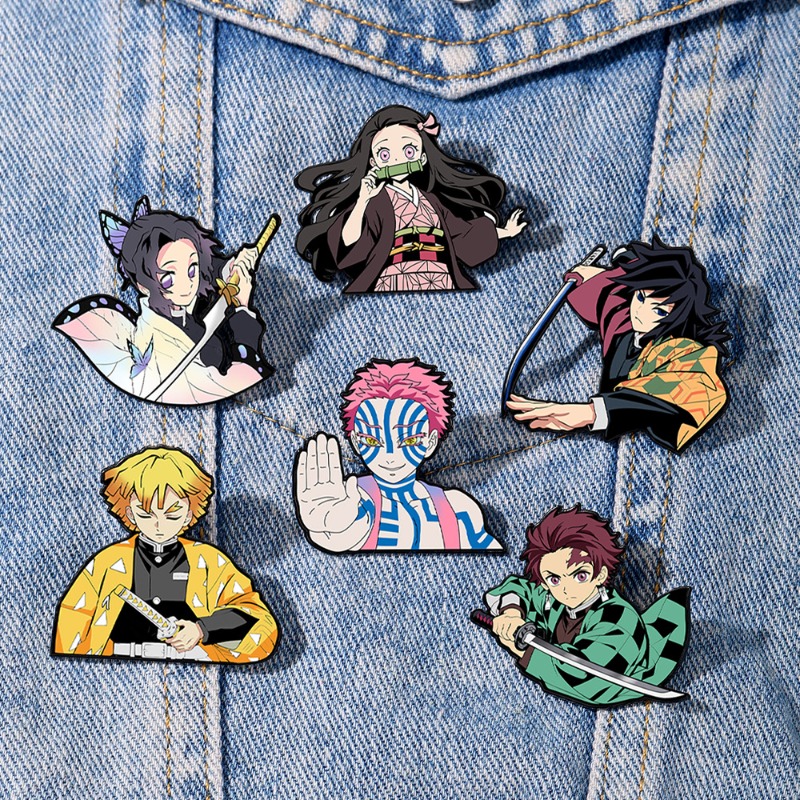 Pins de aleación de dibujos an - Anime Cosplay Demon Slayer reseña y precio