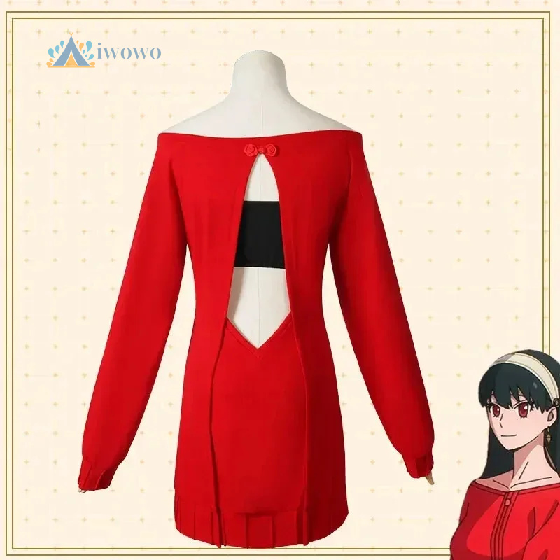 Suéter Largo Rojo de Punto par - Anime Cosplay Yor reseña y precio