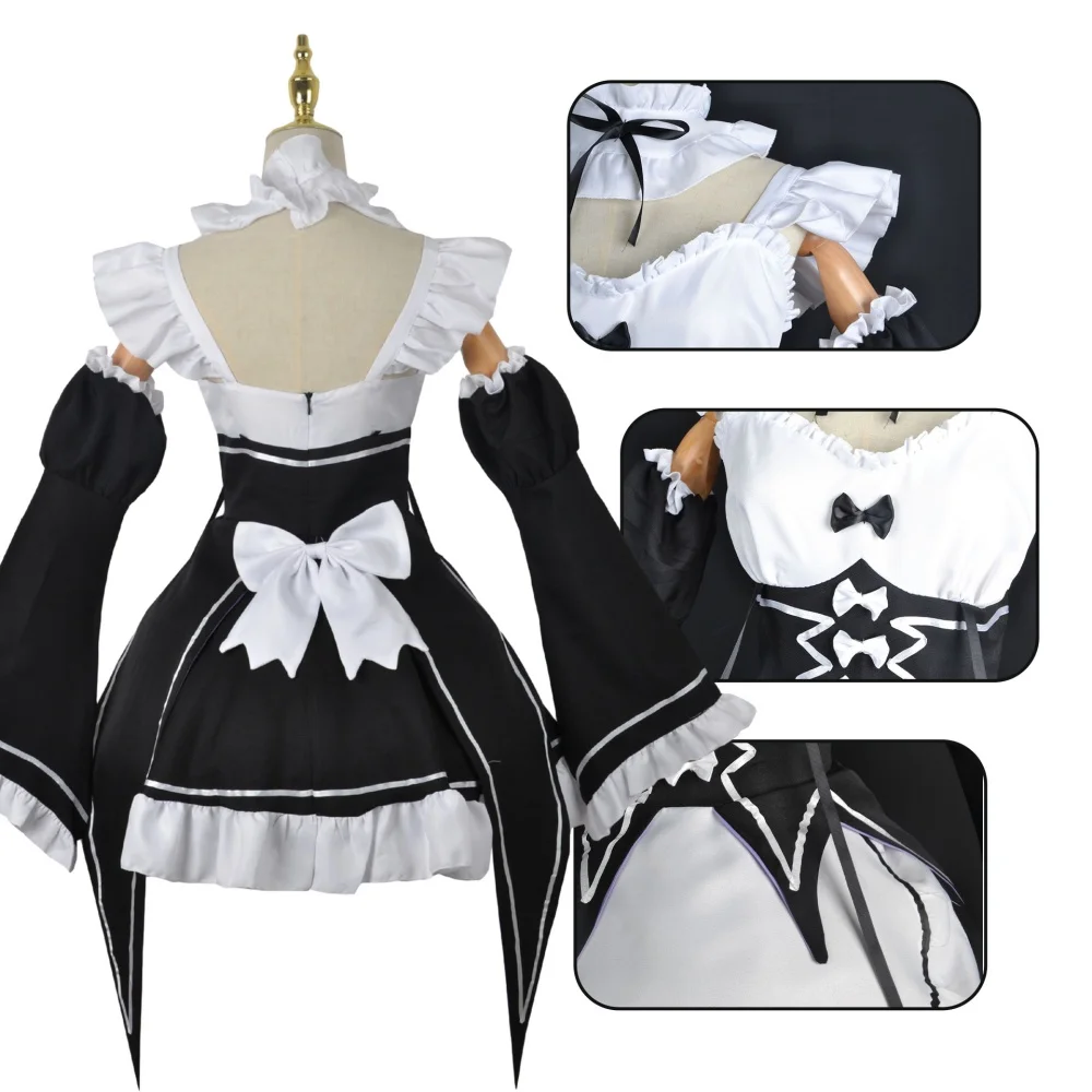Disfraz de Anime Ram Rem Maid  - Anime Cosplay Re Zero reseña y precio