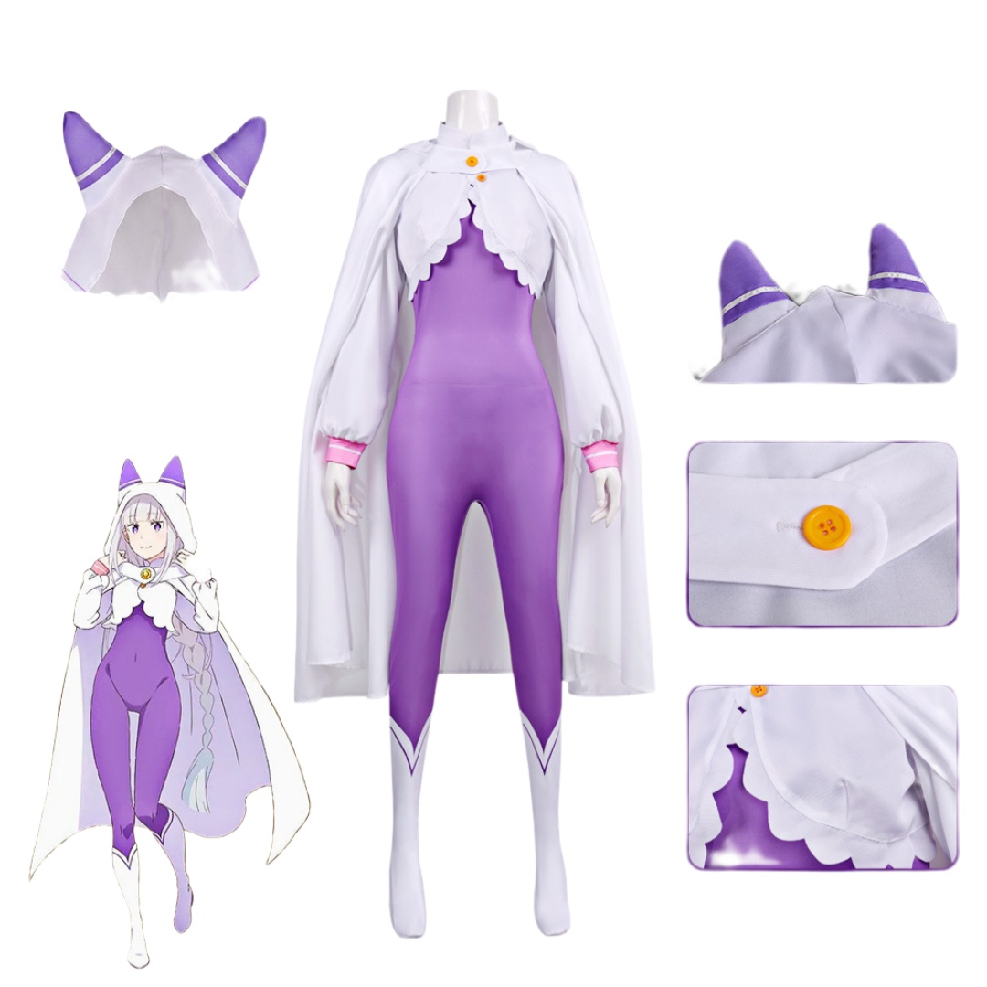 Disfraz de Cosplay de Emilia d - Anime Cosplay Re Zero reseña y precio