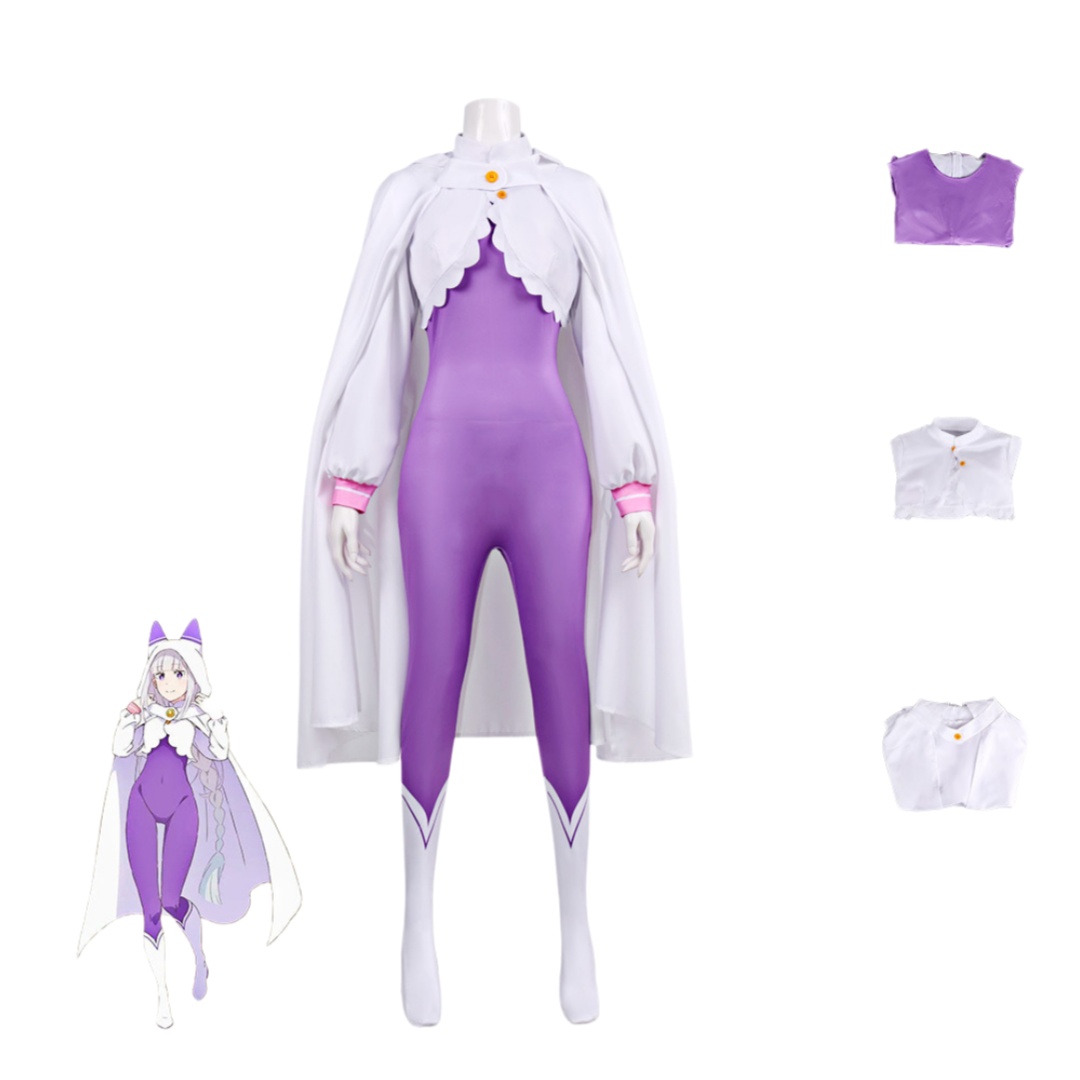 Disfraz de Cosplay de Emilia d - Anime Cosplay Re Zero reseña y precio